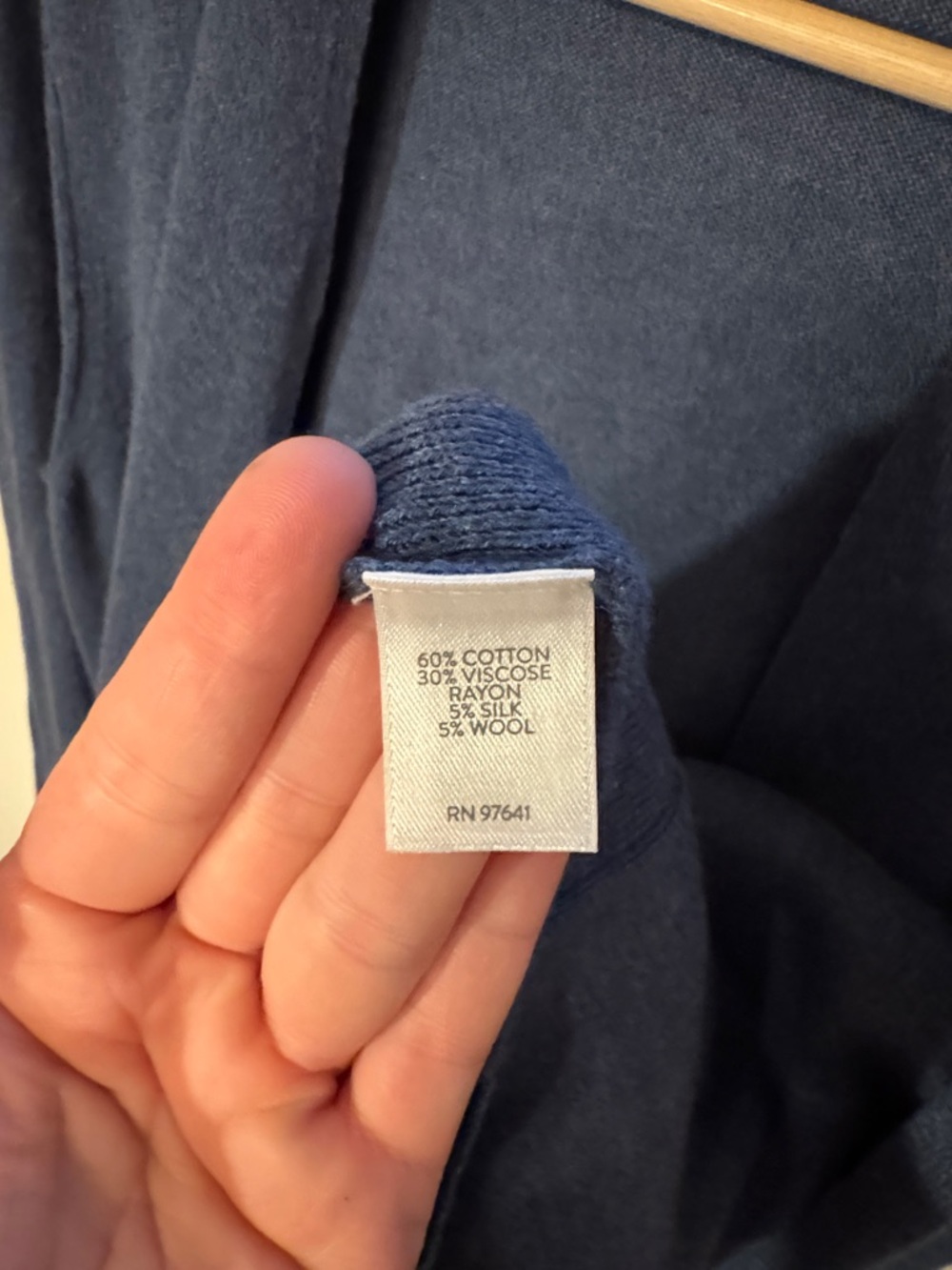 J. Jill Blue Open Front Cardigan Silk Wool Cotton Blend Lightweight Pockets M - Picture 5 of 6